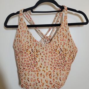 Leopard Print Strappy Crop Top Large/xl